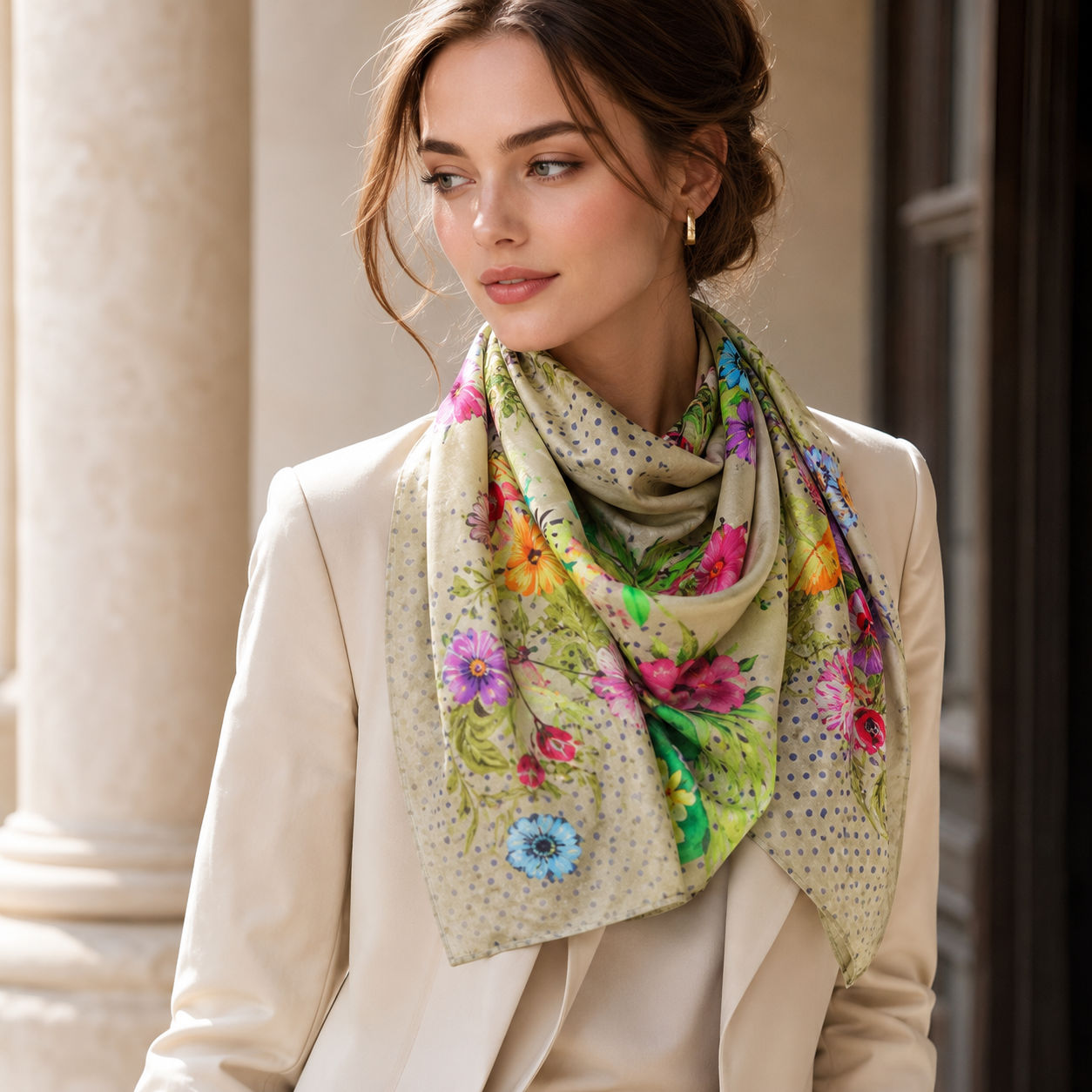 Digital Print Wool Scarf/Shawl 269